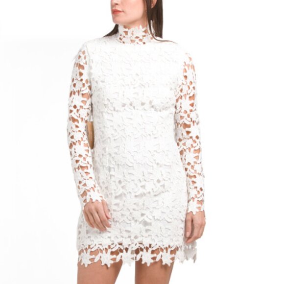 JL LUXE LABEL Long Sleeve Lace Mini Dress - Picture 2 of 4
